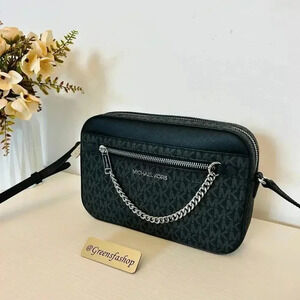 Michael kors purse Jet Set Large East/West Chain crossbody bag black signature